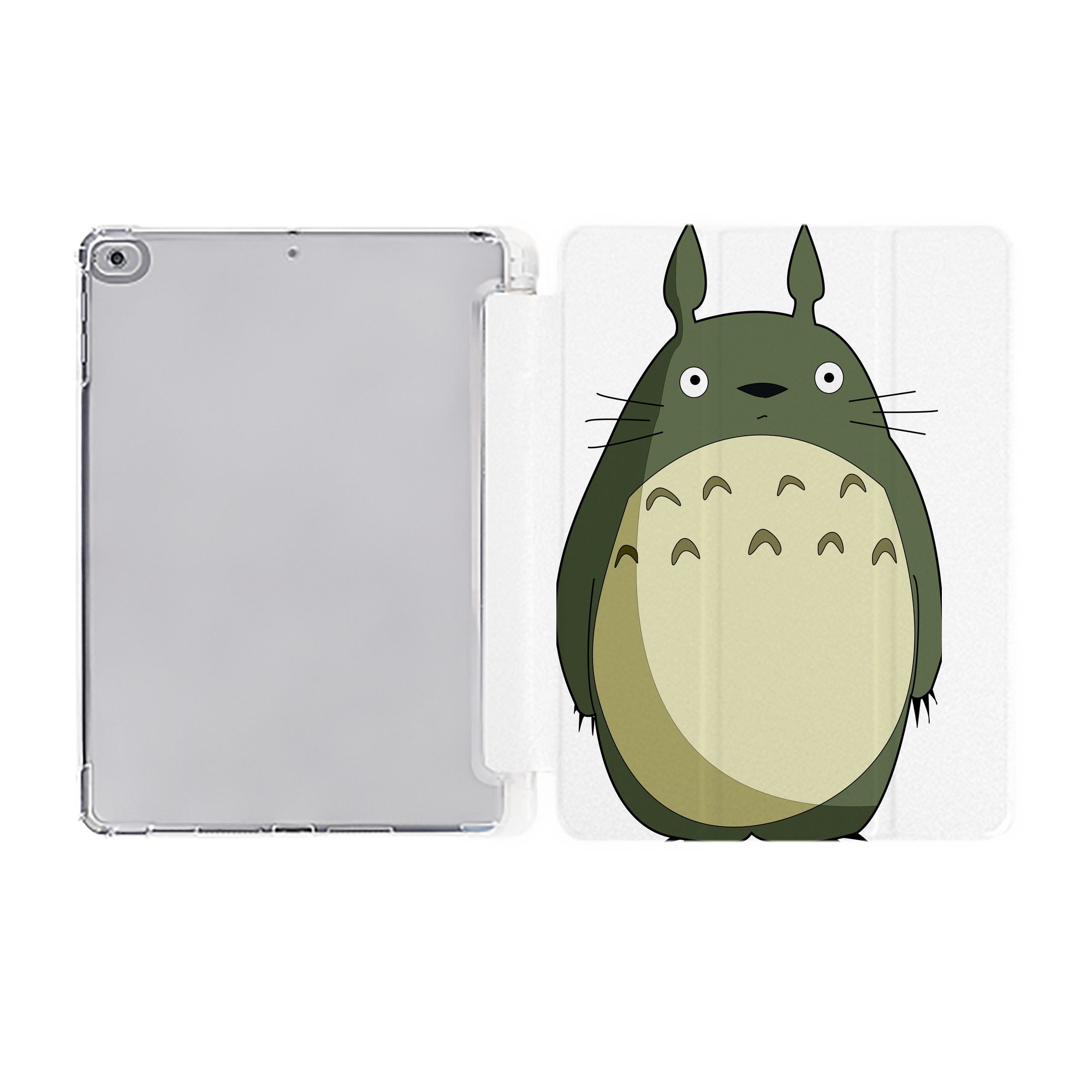 （画像用） となりのトトロ 草壁メイ 草壁サツキ My Neighbor Totoro Satsuki Kusakabe Mei Kusakabe IPad ケース ペン収納付き 三つ折りスタンド PUレザー×シリコン 対応機種9.5/10.5/10.9インチ